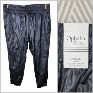 NEW Ophelia Roe Faux Leather Plus 2X Plus Black Stretch Waist Pleather Jogger